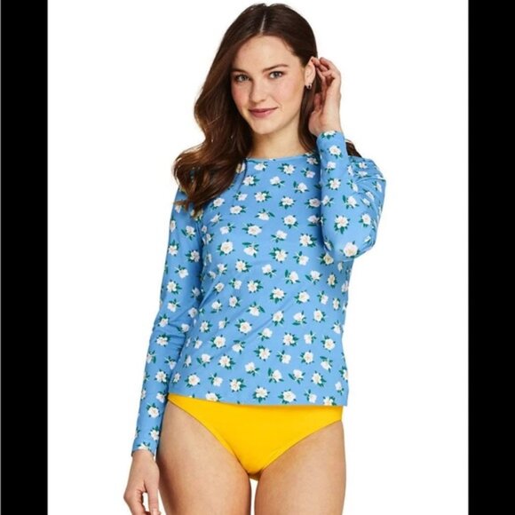 Draper James Other - Draper James x Lands' End Blue Magnolia Rash Guard - Large 14/16